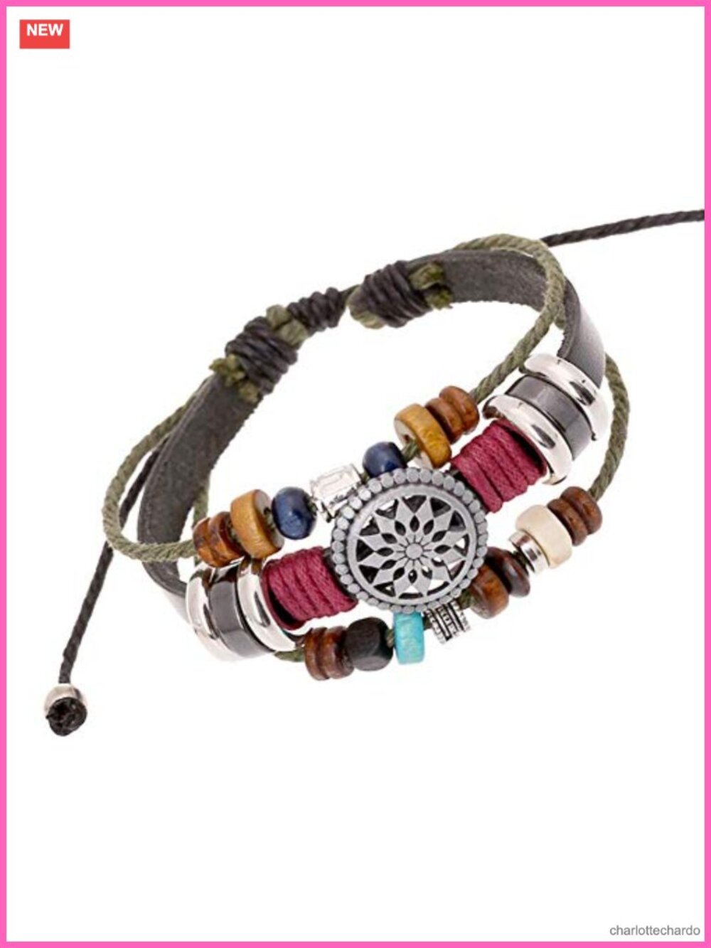 Boho Hippie Beaded Multilayer Woven Bracelet Adjustable Cord Women